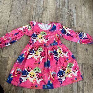 Colorful Cartoon Character Dress baby shark